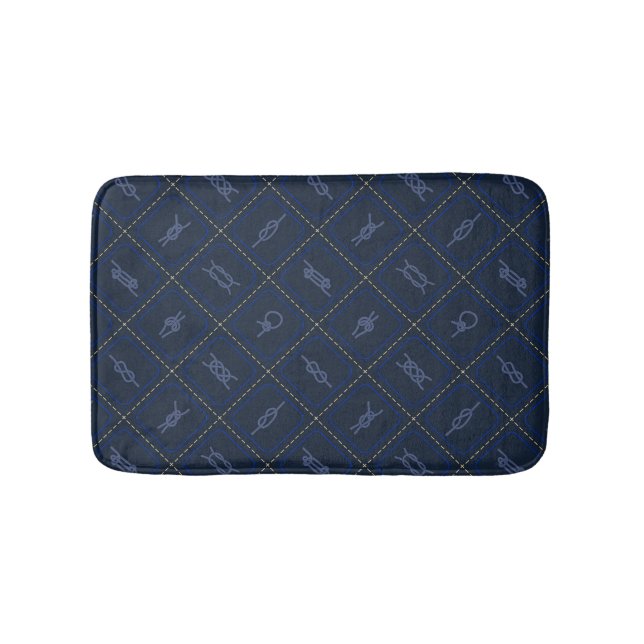Nautical Rope Knot Pattern Bath Mat (Front)