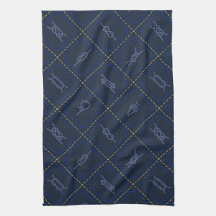 Nautical Rope Knot Pattern Kitchen Towel