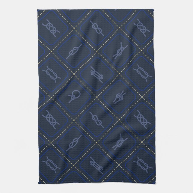 Nautical Rope Knot Pattern Kitchen Towel (Vertical)