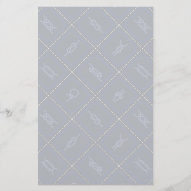 Nautical Rope Knot Pattern Stationery (Front)