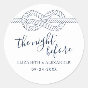 Nautical Rope Knot Rehearsal Dinner Classic Round Sticker