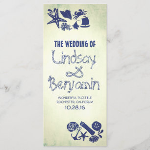 nautical rope knot vintage seaside wedding program