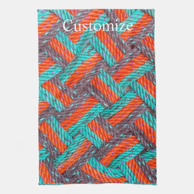 Nautical Rope Mat Thunder_Cove Kitchen Towel (Vertical)