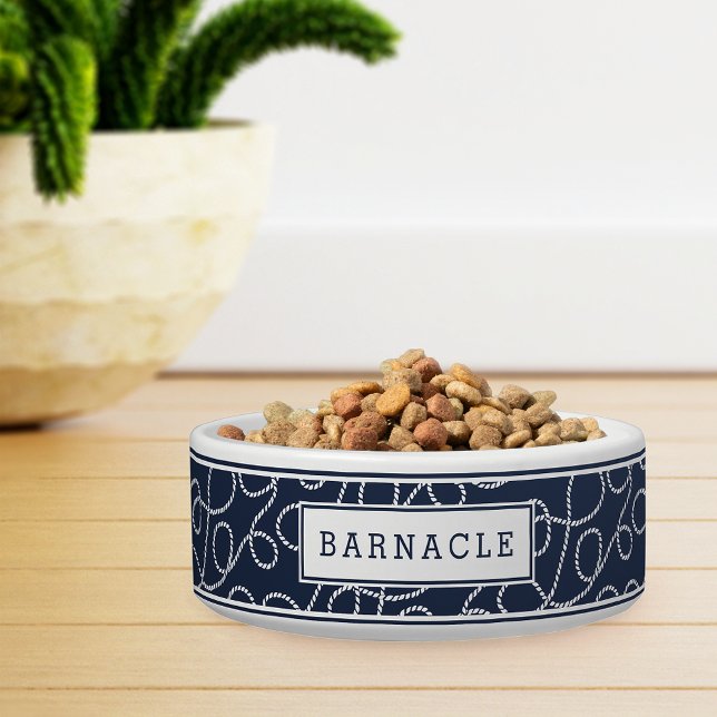 Nautical Rope Pattern Personalized Bowl (Creator Uploaded)