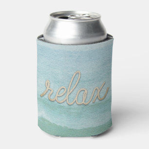 Nautical Rope Relax Text  Can Cooler