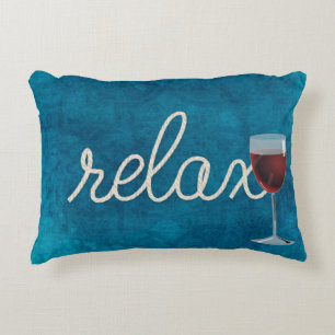 nautical rope text "relax" and wine accent pillow