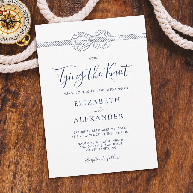 Nautical Rope Tying the Knot Wedding Invitation (Creator Uploaded)