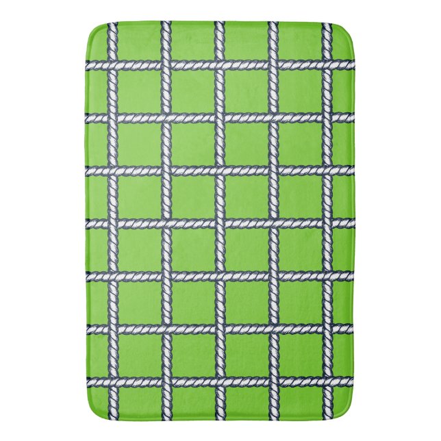 Nautical Rope Weave – Lime Coastal  Bath Mat (Front Vertical)