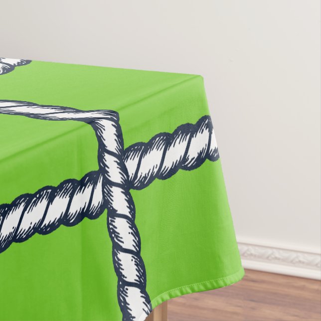 Nautical Rope Weave – Lime Coastal  Tablecloth (In Situ)