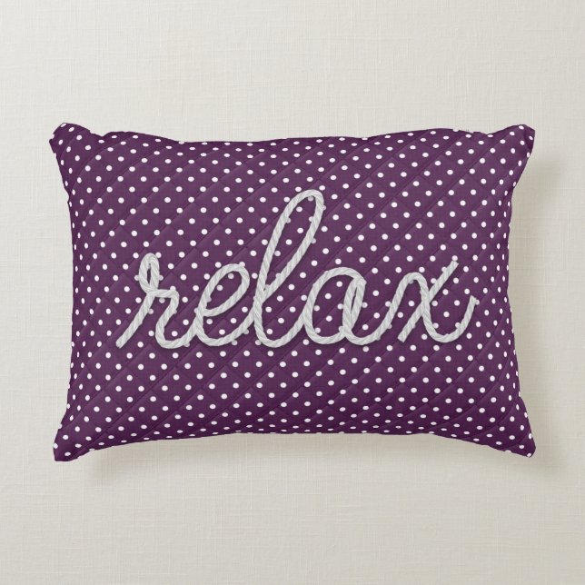 nautical rope word "relax on dots accent pillow (Front)