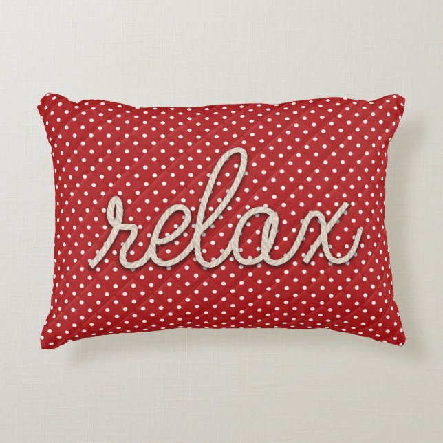 nautical rope word "relax on dots accent pillow (Front)