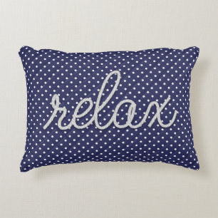 nautical rope word "relax on dots accent pillow