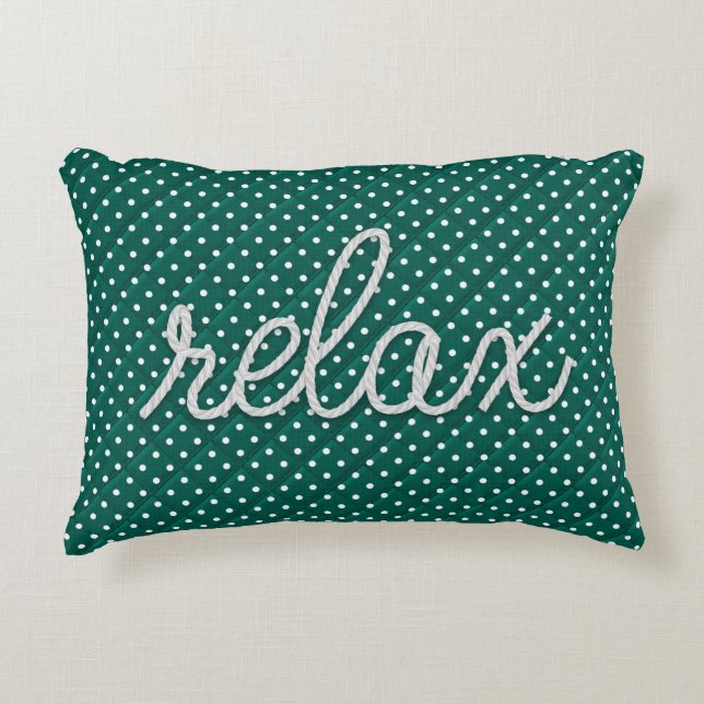 nautical rope word "relax on dots accent pillow (Front)