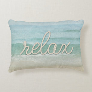 nautical rope word "relax on ocean accent pillow