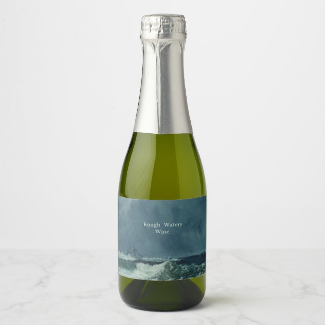 Nautical Rough Waters Sparkling Wine Label (Front)