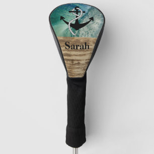 Nautical Rustic Ocean Name Golf Club Covers