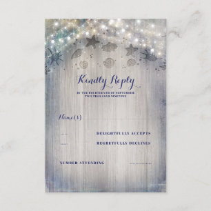 Nautical Rustic Wedding RSVP Card