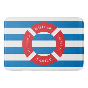 Nautical Safe Circle Monogram Large Bath Mat