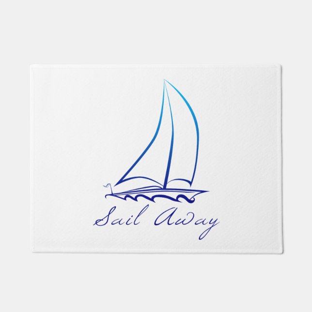 Nautical Sail Away Doormat (Front)