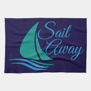 Nautical Sail Away Kitchen Towel