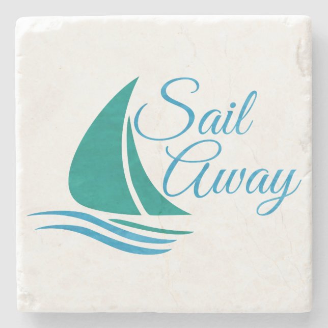 Nautical Sail Away Stone Coaster (Front)