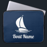 Nautical sail boat name neoprene laptop sleeve<br><div class="desc">Nautical sail boat name neoprene laptop sleeve. Create your own stylish cover print. Add your own name,  funny quote or saying. Cool Birthday gift idea for him or her. Fun computer accessories. Personalized gift idea for sailor,  boat captain,  skipper,  fisher,  boating enthusiast,  yacht owner etc.</div>