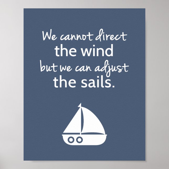 Nautical Sail boat Positive Quote Wall Decor (Front)