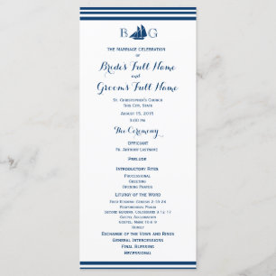 Nautical Sail Boat Wedding Program