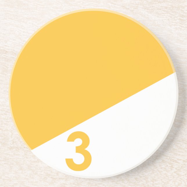 Nautical Sail Coaster - Yellow Number (Front)