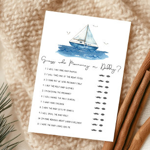 Nautical Sailboat Baby Shower Bingo Game