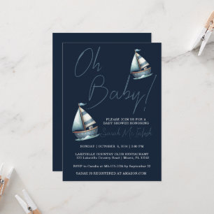 Nautical Sailboat Baby Shower Invitation