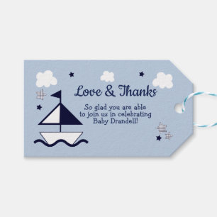 Nautical Sailboat Baby Shower Tags