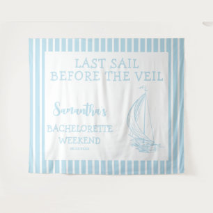 Nautical Sailboat Bachelorette Party Last Sail Tapestry