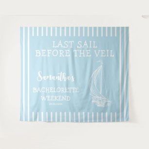 Nautical Sailboat Bachelorette Party Last Sail Tapestry