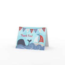 Nautical Sailboat Beach Ocean Whale Thank You