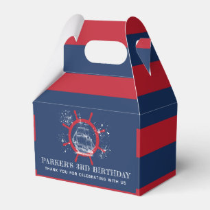Nautical Sailboat Birthday Blue Favor Box