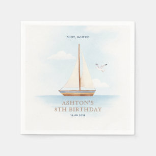 Nautical Sailboat Birthday Party Napkin