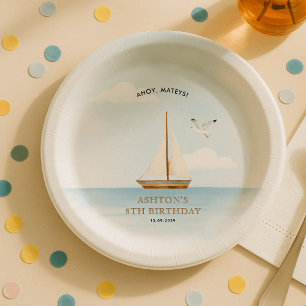Nautical Sailboat  Birthday Party  Paper Plate