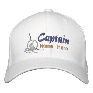 Nautical Sailboat Captain Personalized Embroidery Embroidered Hat
