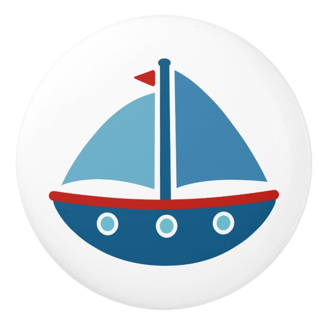 Nautical sailboat door and drawer pull knobs (Front)