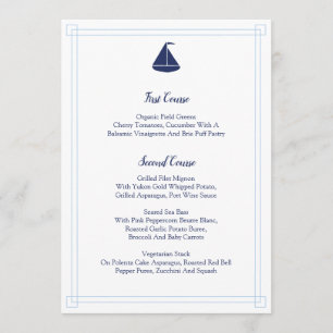 Nautical Sailboat Menu