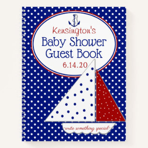 Nautical Sailboat Neutral Baby Shower Guest Book