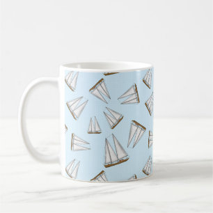 Nautical Sailboat Sailing Adventure Light Blue Coffee Mug