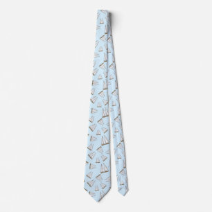Nautical Sailboat Sailing Adventure Light Blue Tie