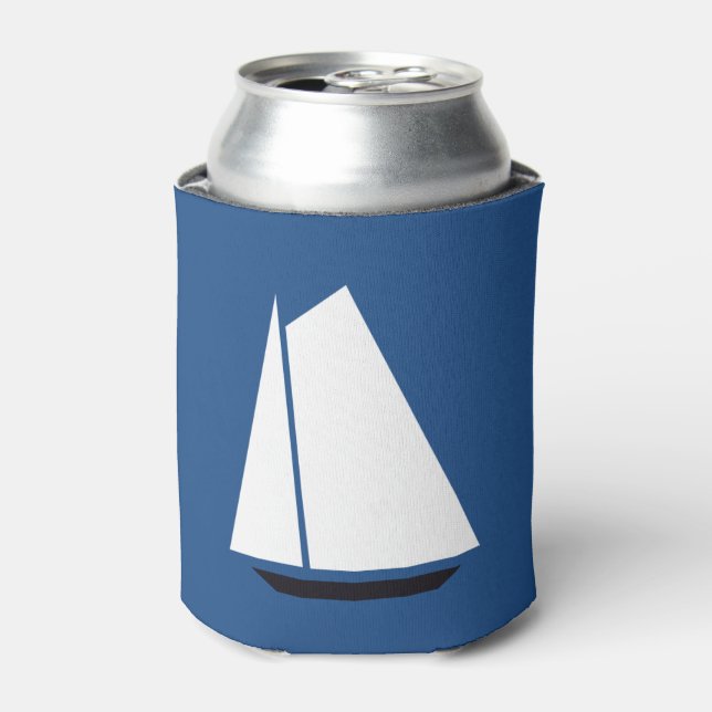 Nautical Sailboat Sailing Can Cooler (Can Front)