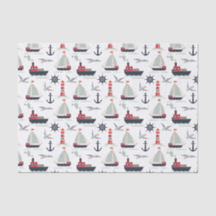 Nautical Sailboat Sailor Baby Boy Shower Party Tissue Paper