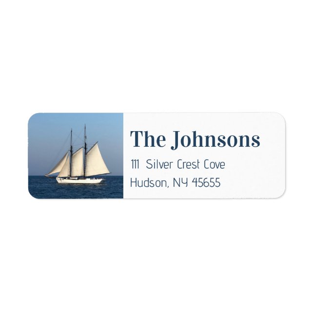 Nautical Sailboat Sea Ocean Address (Front)
