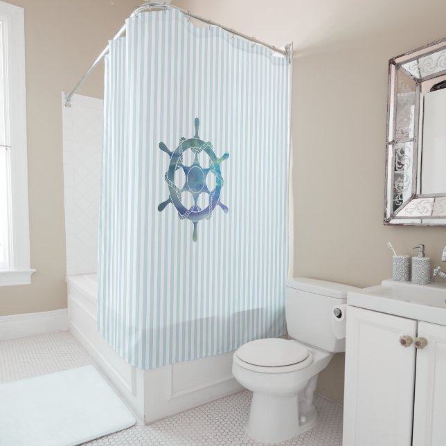 Nautical Sailboat Stripe Pattern Coastal  (In Situ)