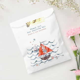 Nautical Sailboat Thank You Kids Birthday Favour Bag
