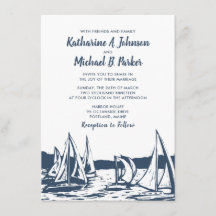 Nautical Sailboat Wedding Invitation